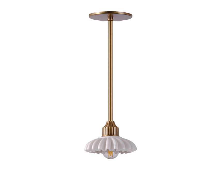 Lola Pendant w/ Downrod – Antique Brass