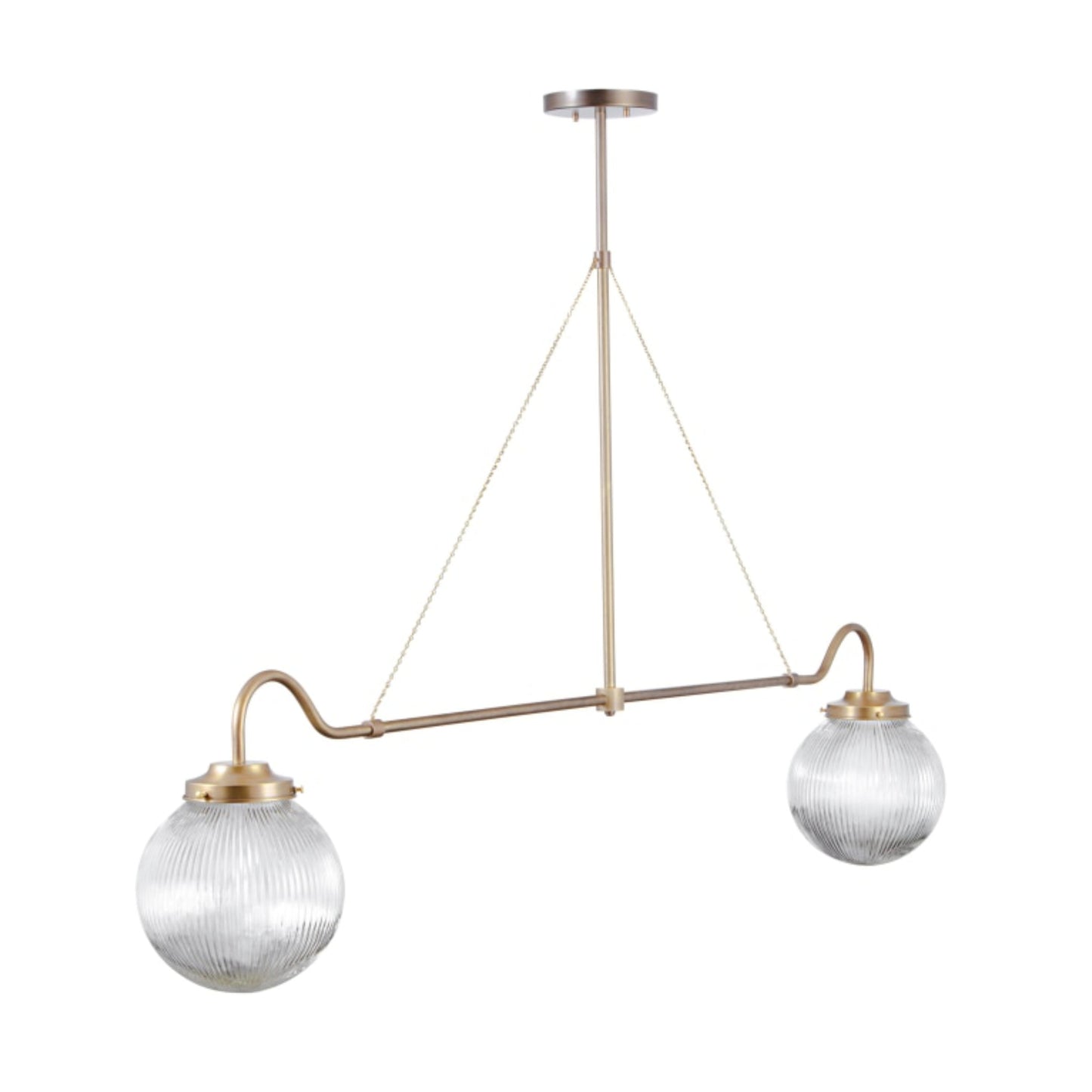 Hayden 2 Globe Chandelier – Modern Brass