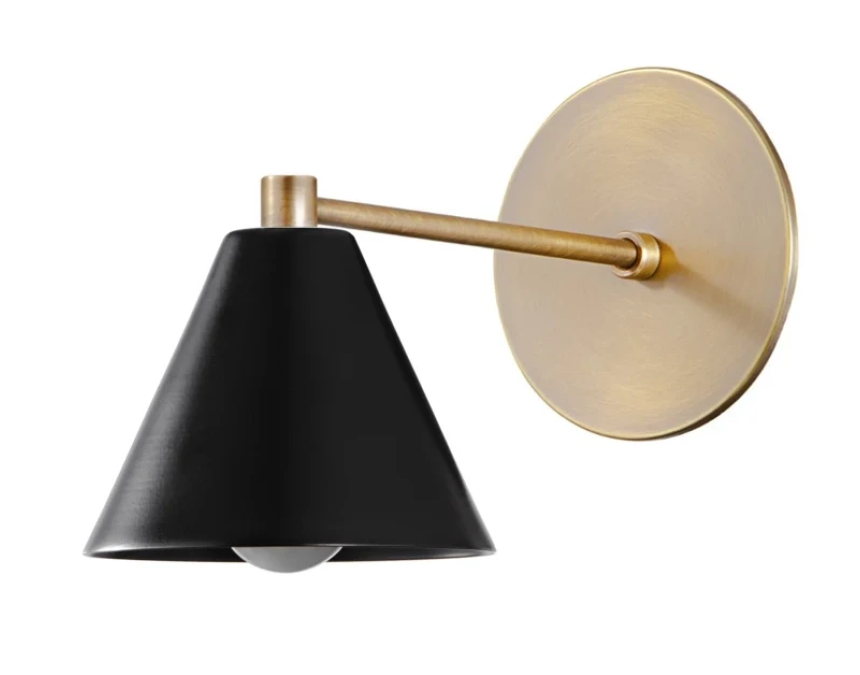 Straight Arm Peak Sconce – Antique Brass