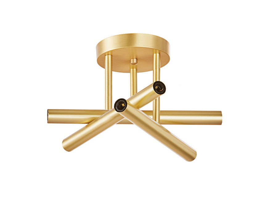 Triune Semi-Flush Mount – Modern Brass