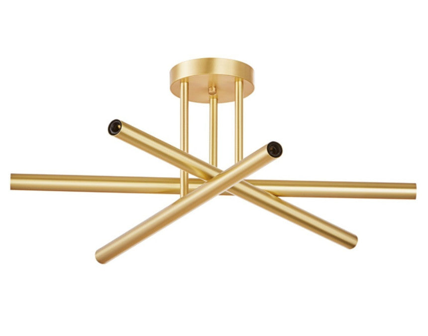 Triune 24 Semi-Flush Mount – Modern Brass