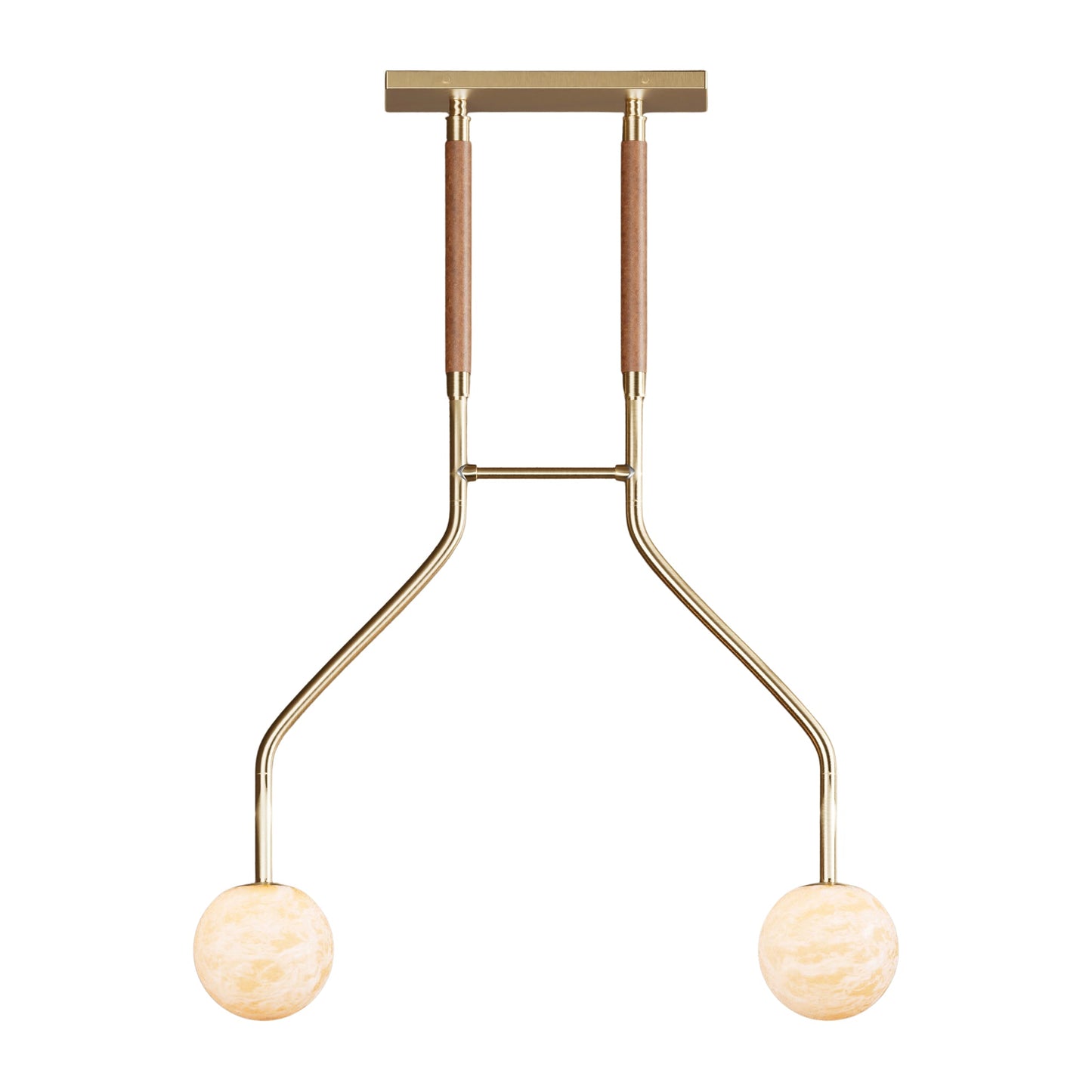 Peaks Alabaster Vanity Pendant – Antique Brass