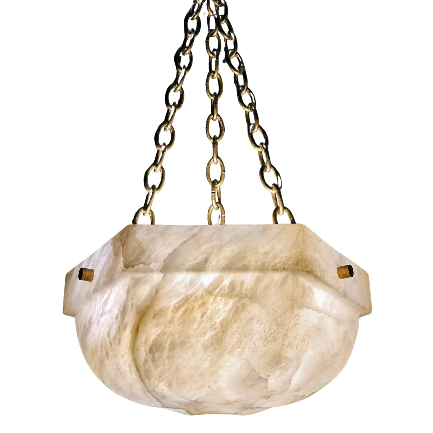 Caliza Alabaster Chandelier – Antique Brass