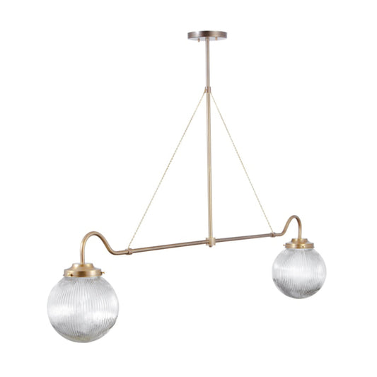 Hayden 2 Globe Chandelier – Modern Brass