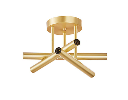 Triune Semi-Flush Mount – Modern Brass